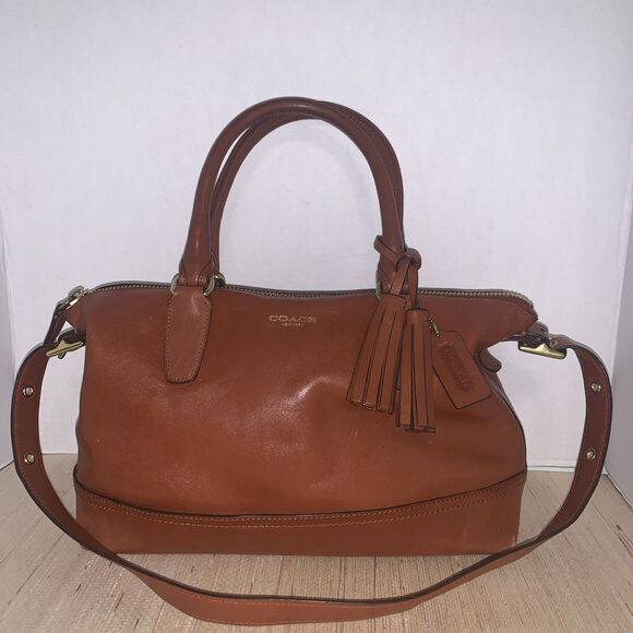 Coach Legacy Molly Brown Leather Shoulder Double Handbag 21132 Tassel Classic - Picture 1 of 16